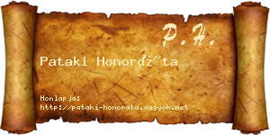 Pataki Honoráta névjegykártya